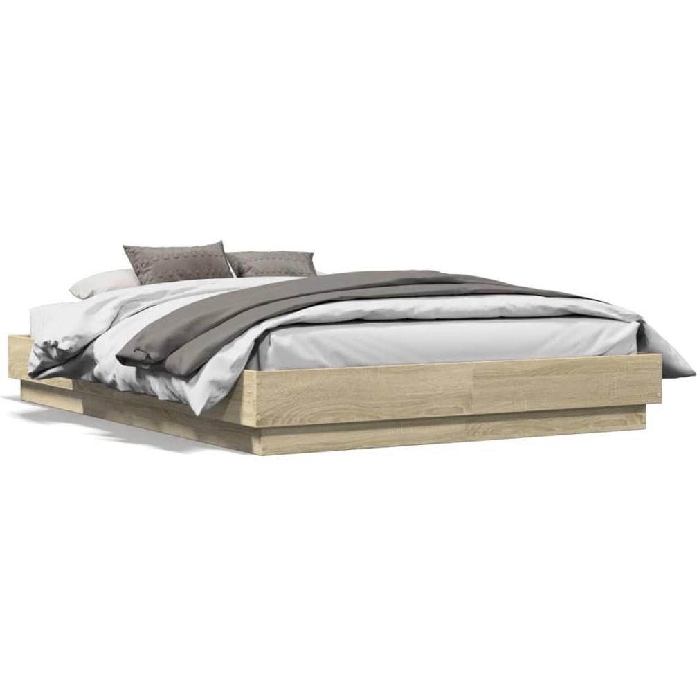 VidaXL, Bett, Bettgestell mit LED (200 x 200 cm)