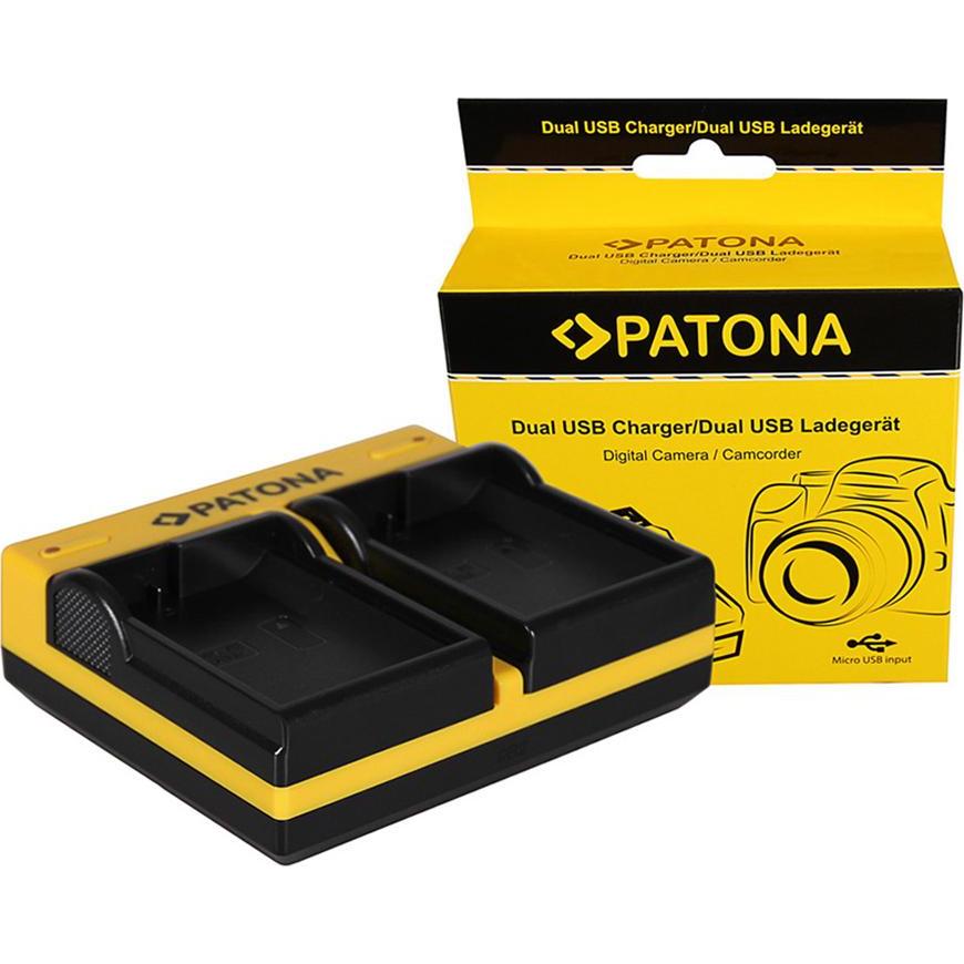 Patona Caricabatterie doppio per Nikon EN-EL15 1 V1 EN-EL15 D600 D610 D7000 D7100 D800 D8000 incl. (Caricabatterie per fotocamere), Alimentatore fotoc