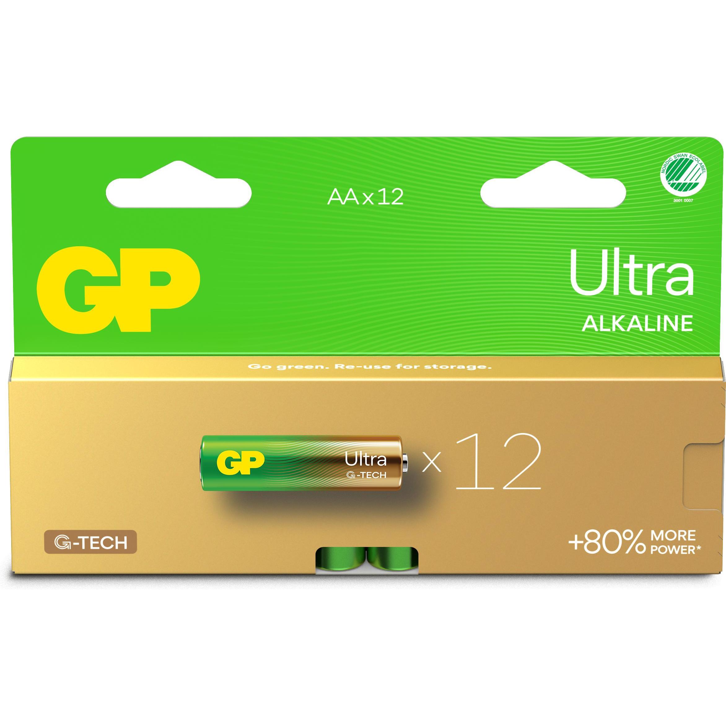 GP Batteries Gp Ultra Alkaline Aa/Lr6 (12 Stk., AA), Batterien + Akkus