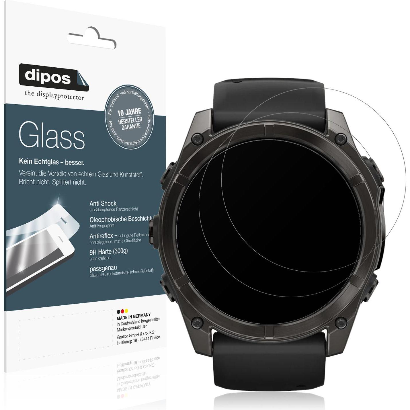 Dipos Anti-Shock Displayschutz Matt 9H, Smartwatch Schutzfolie, Transparent