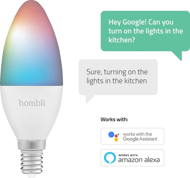 Energie-Label Hombli Smart Bulb (E14, 385 lm, 2x)