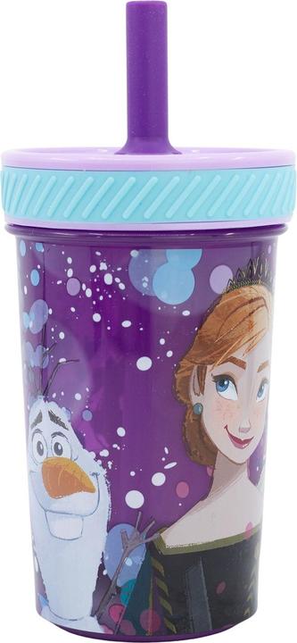 Stor Frozen "Violett" - Drop Safe - Auslaufsicherer Becher mit Silikonstrohhalm (370 ml)