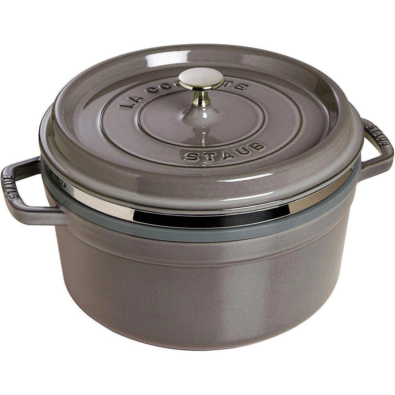 Staub Cocotte mit Dämpfeinsatz, Pfanne + Kochtopf, Grau