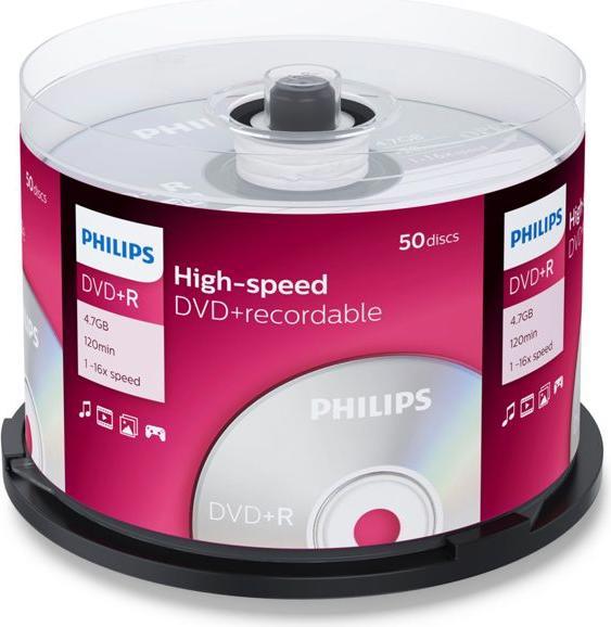 Immagine prodotto Philips 1x50 DVD+R 4.7GB 16x SP (50x)