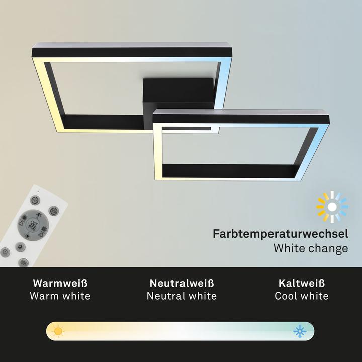 Produktbild Briloner RGB CCT LED Deckenleuchte, schwarz, LED/40W (1900 lm)