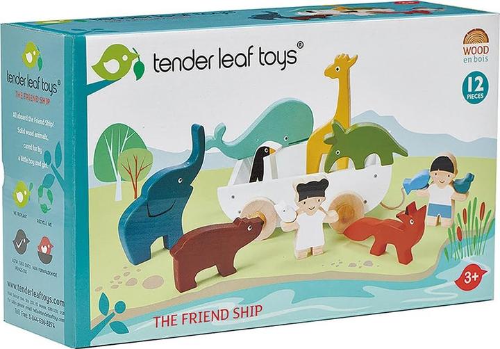 Actual product image Tender Leaf Toys Boat with animals