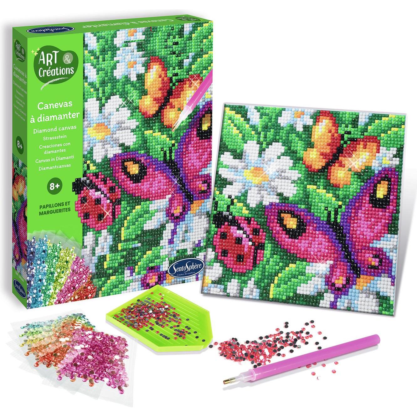 Thumbnail - Sentosphere Strasssteinbild Blumen & Schmetterlinge