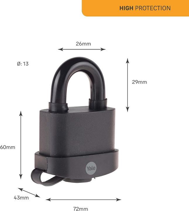 Actual product image Yale Y220B/71/130/1 Padlock 72 mm Key lock