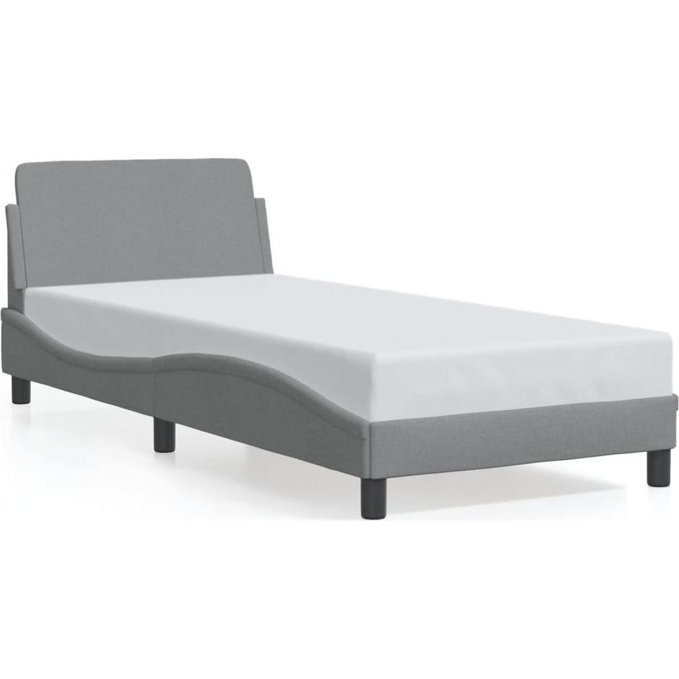 VidaXL, Bett, Bettgestell mit Kopfteil Stoff (90 x 200 cm)