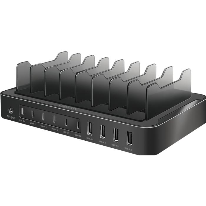 Thumbnail - LogiLink USB-C Ladestation (120 W), USB Ladegerät, Schwarz