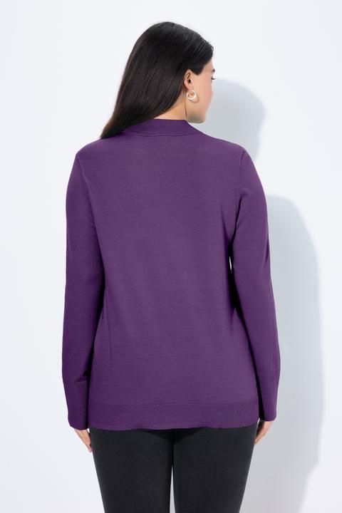 Produktbild Ulla Popken Pullover, Stehkragen, Langarm, Rippbündchen (56)