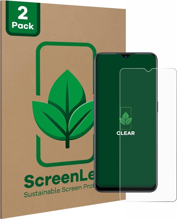 Actual product image ScreenLeaf Protective film sustainable screen protector screen protector film clear transparent (2 Piece, Oppo Find X2 Lite)