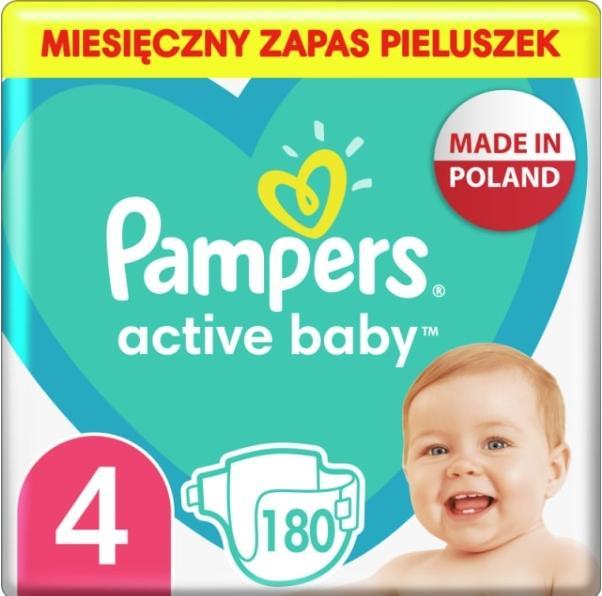 Image du produit Pampers Bébé actif (Taille 4, Pack mensuel, 180 pcs)