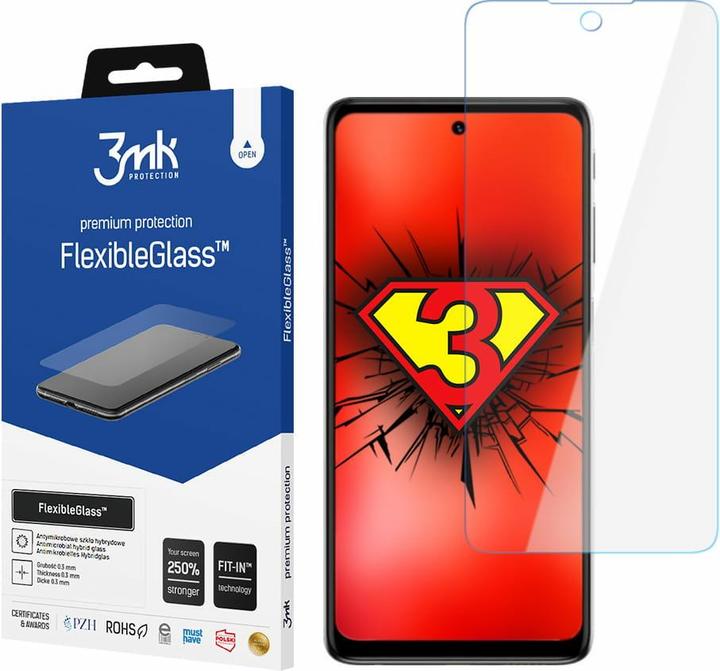 Actual product image 3MK hybrid glass Flexible 2.5D for Motorola Moto G51 5G (1 pcs., Motorola Moto G51 5G)