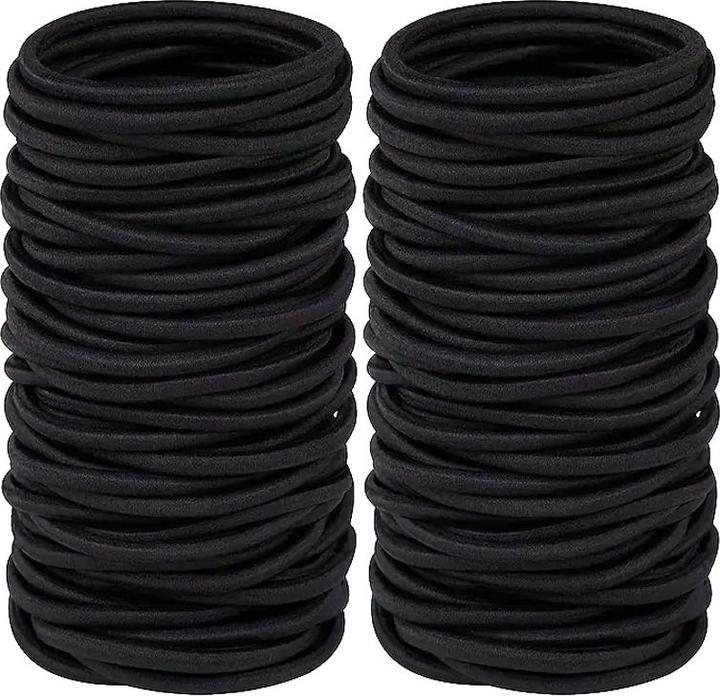 Immagine prodotto ASMI 50 Stück elastische Haargummis Schwarz (Elastico per capelli)