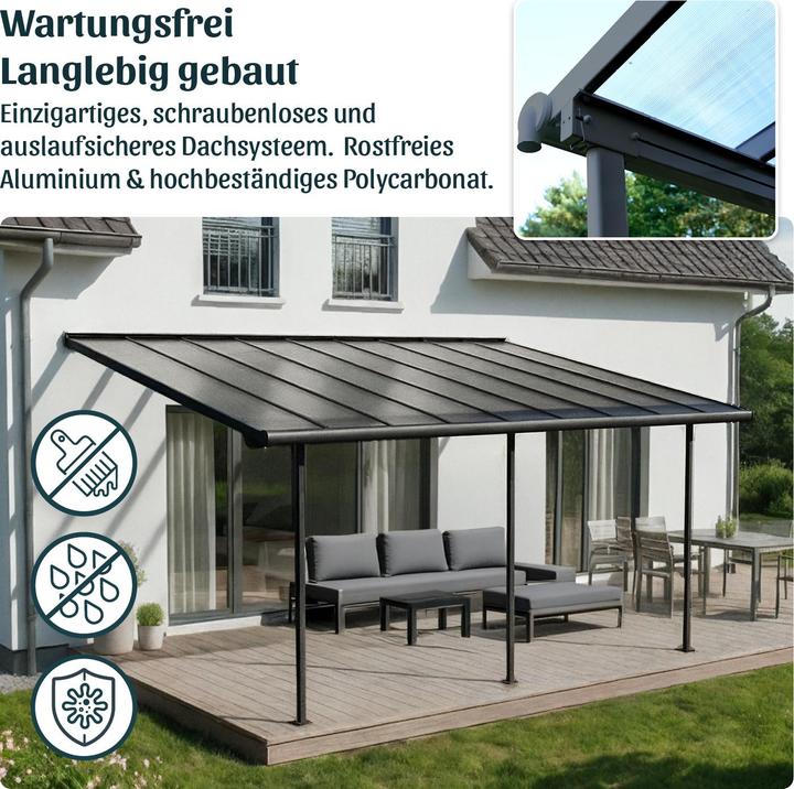 Actual product image Palram CANOPIA | Sierra 10X34 / 3X10.4 Patio Cover Dark Grey Clear