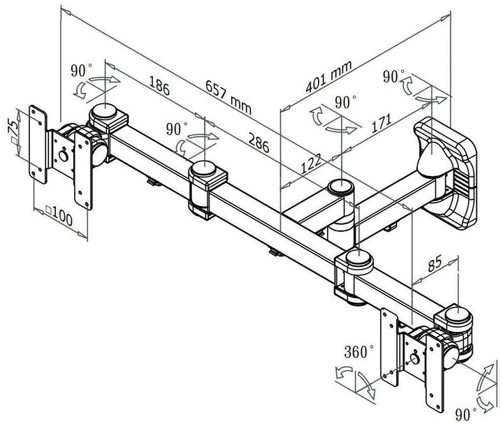 Actual product image Neomounts Fpma-W960d (Wall, 27")