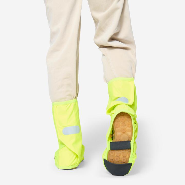 Actual product image Btwin 900 Waterproof City Cycling Shoe Cover-Neon Yellow (39, 40, 41)