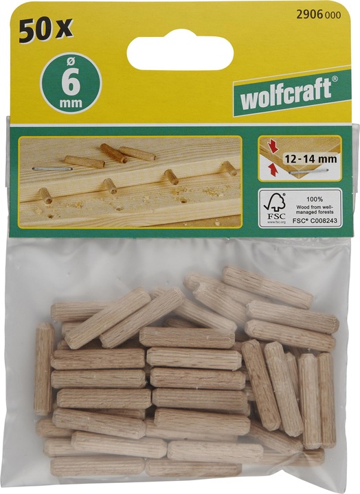 Immagine prodotto wolfcraft 200 Perni di fissaggio, Ø 6 mm (200 pz.)
