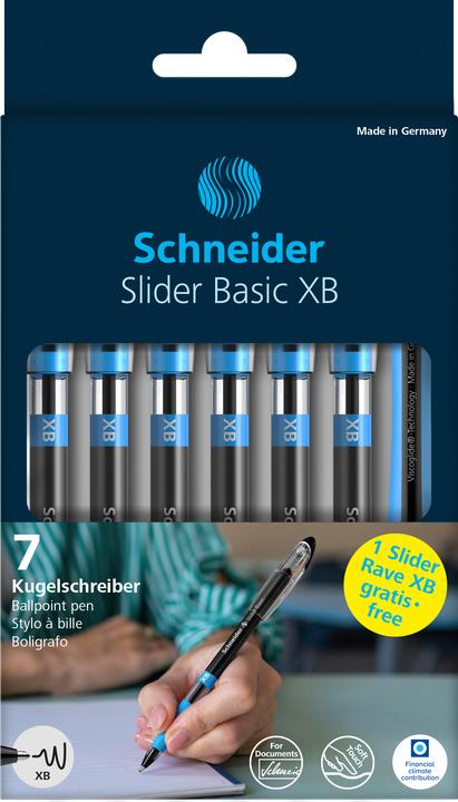Produktbild Schneider Kugelschreiber Slider Basic Strichstärke: 0,7 mm Schreibfarbe: schwarz (Schwarz, 1 x)