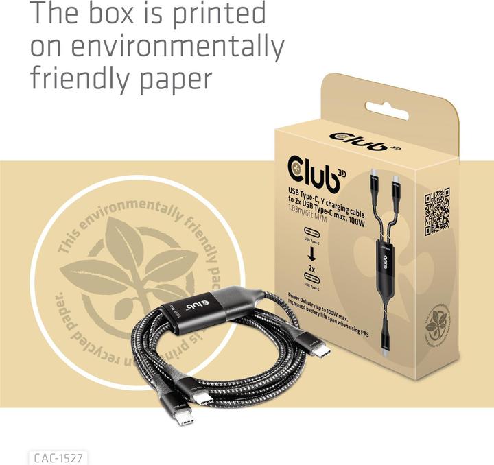 Immagine prodotto Club 3D 2in1 (1.83 m, USB 3.0, 100 W)