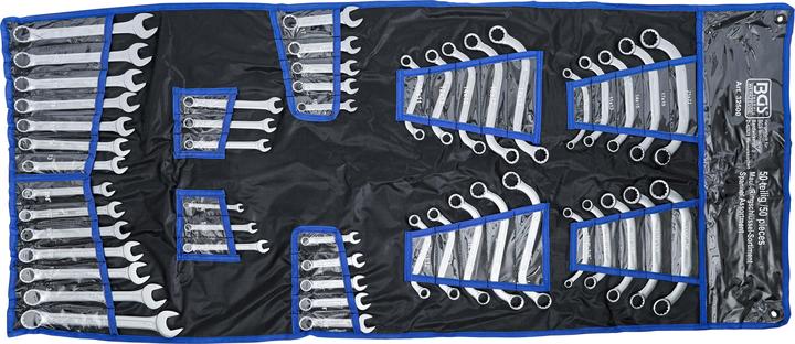 Actual product image BGS Combination Spanner Assortment Inch / Metric Sizes 50 pcs. (1/2", 1/4", 10 mm, 11 mm, 11/16", 12 mm, 13 mm, 14 mm, 15 mm, 16 mm, 17 mm, 18 mm, 19 mm, 3/4", 3/8", 5/16", 5/8", 7/16", 7/8", 9/16")