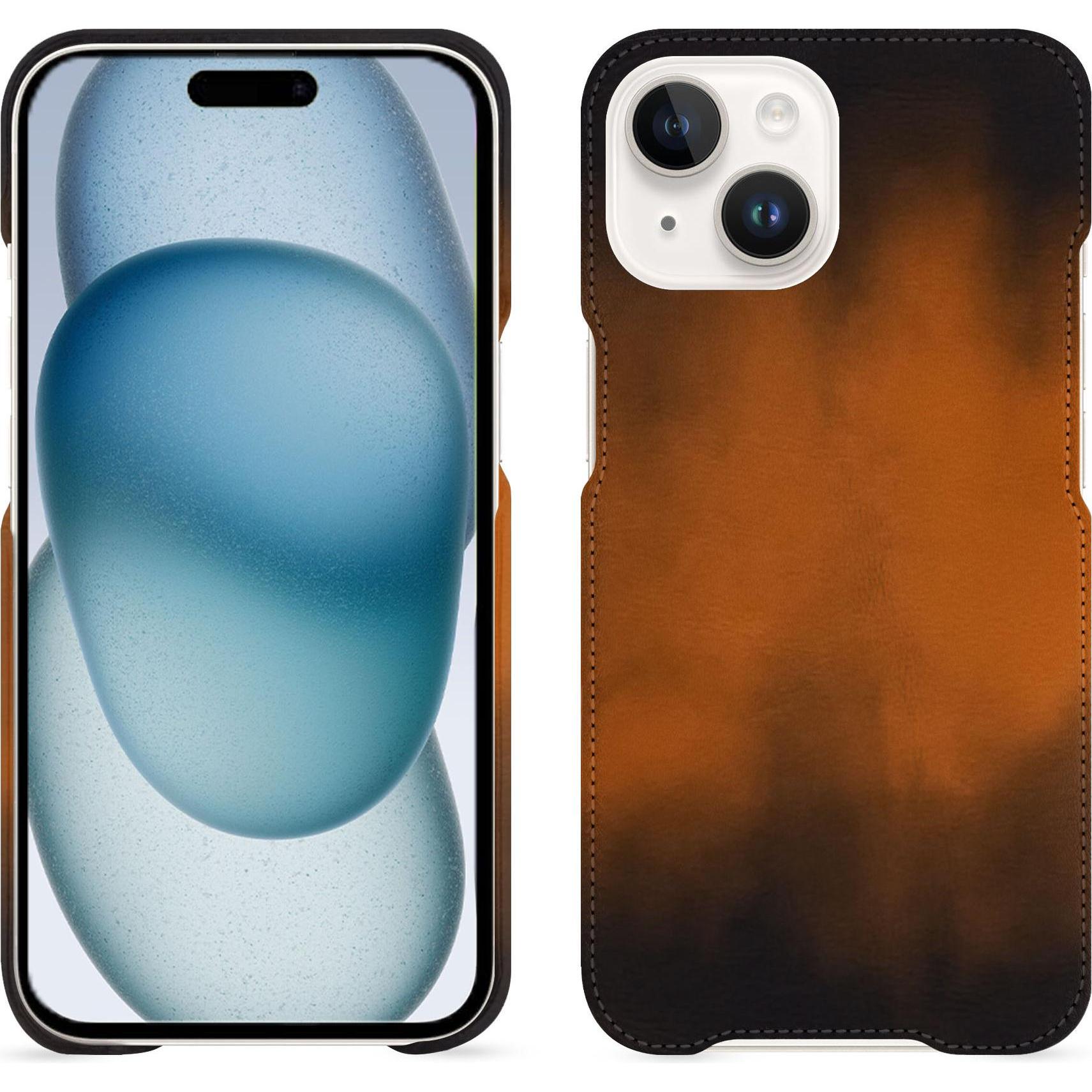 Thumbnail - Noreve Lederschutzhülle (Apple iPhone 15), Smartphone Hülle, Braun