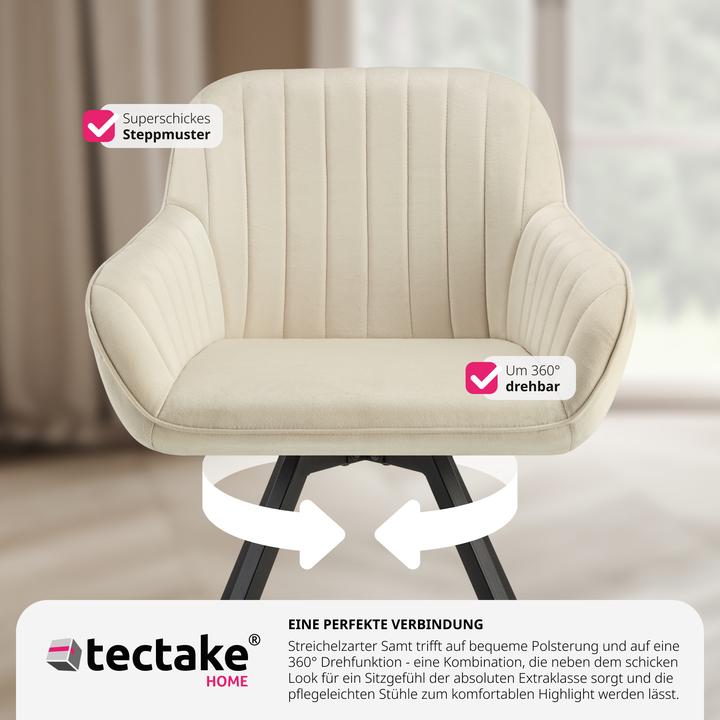 Actual product image tectake Swivelling Snug velvet look