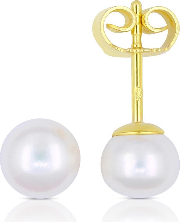 Image du produit Muau Stud earrings or jaune 750 freshwater pearl 6-6.5mm (Or jaune 750/18K)