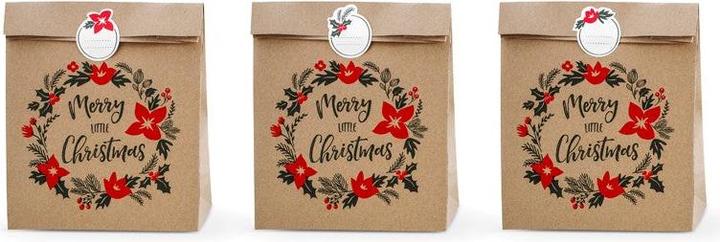 Actual product image Partydeco Candy Bags - Merry Little Christmas (Gift bag, 3 x)