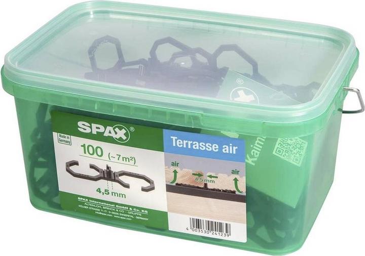 Actual product image Spax Terasse Air Spacers 4,5mm Ventilation for wood boards Terasse L in handle case 100 pcs. (100 x)