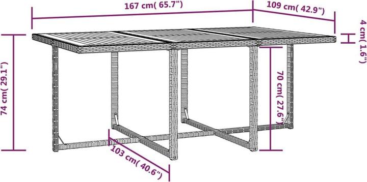 Produktbild vidaXL Beitris (167 x 109 x 74 cm)