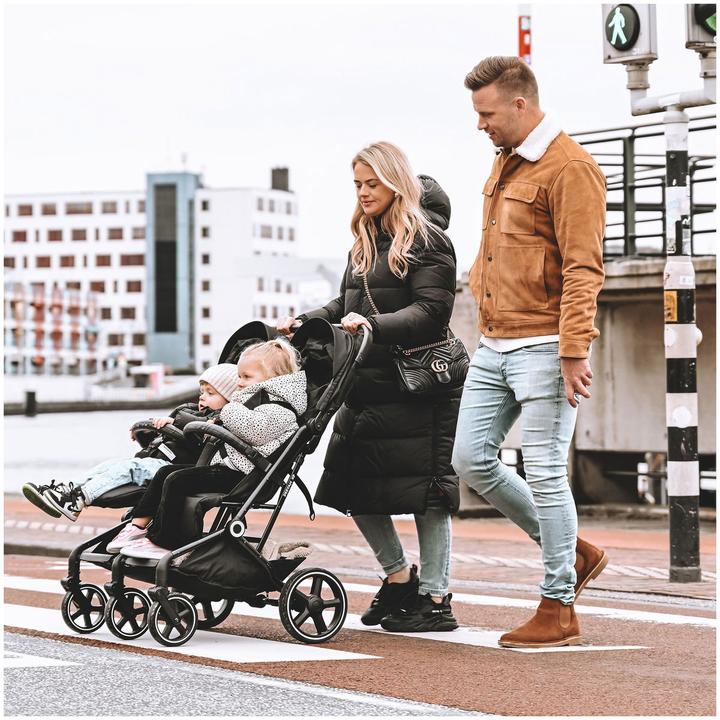 Productafbeelding Deryan Luxury XP Twin Buggy XL - Doppelbuggy - Duobuggy - Kompakt leicht - schwarz