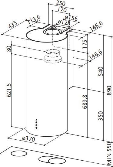 Produktbild Faber Cylindra/2 EV8 2EL XH890 (Wandhaube)