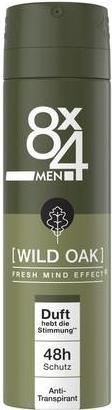 8X4 Men Wild Oak Deodorant Spray mit maskulinem, holzigem Duft 150ml (150 ml)