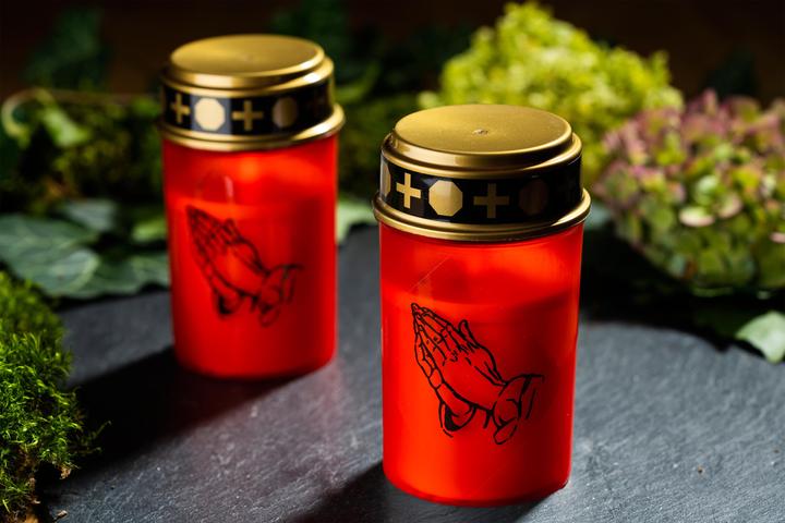 Actual product image Novaliv LED Grave Light Red Permanent Flicker Effect incl. Batteries Grave Candles Cemetery Candle Memorial (2 pcs.)
