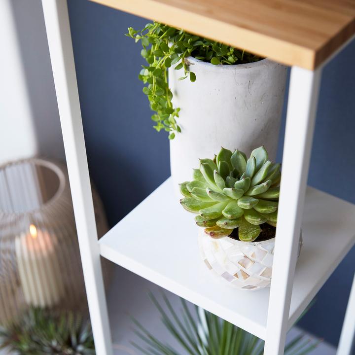 Actual product image Yamazaki 2-tier shelf with wooden top TOWER