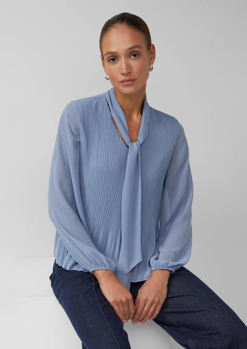 Immagine prodotto s.Oliver Bluse Plissierte Regular Fit Bluse mit Stehkragen und Bindeband (42)