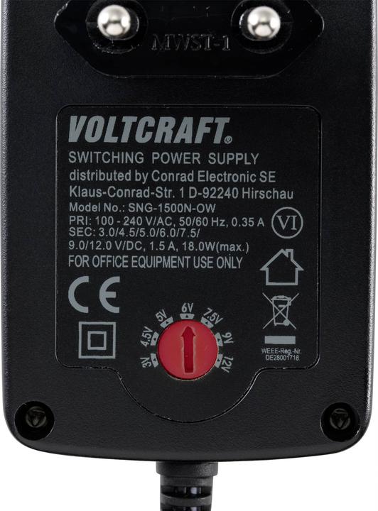 Actual product image Voltcraft Sng-1500N-Ow Plug-in power supply unit