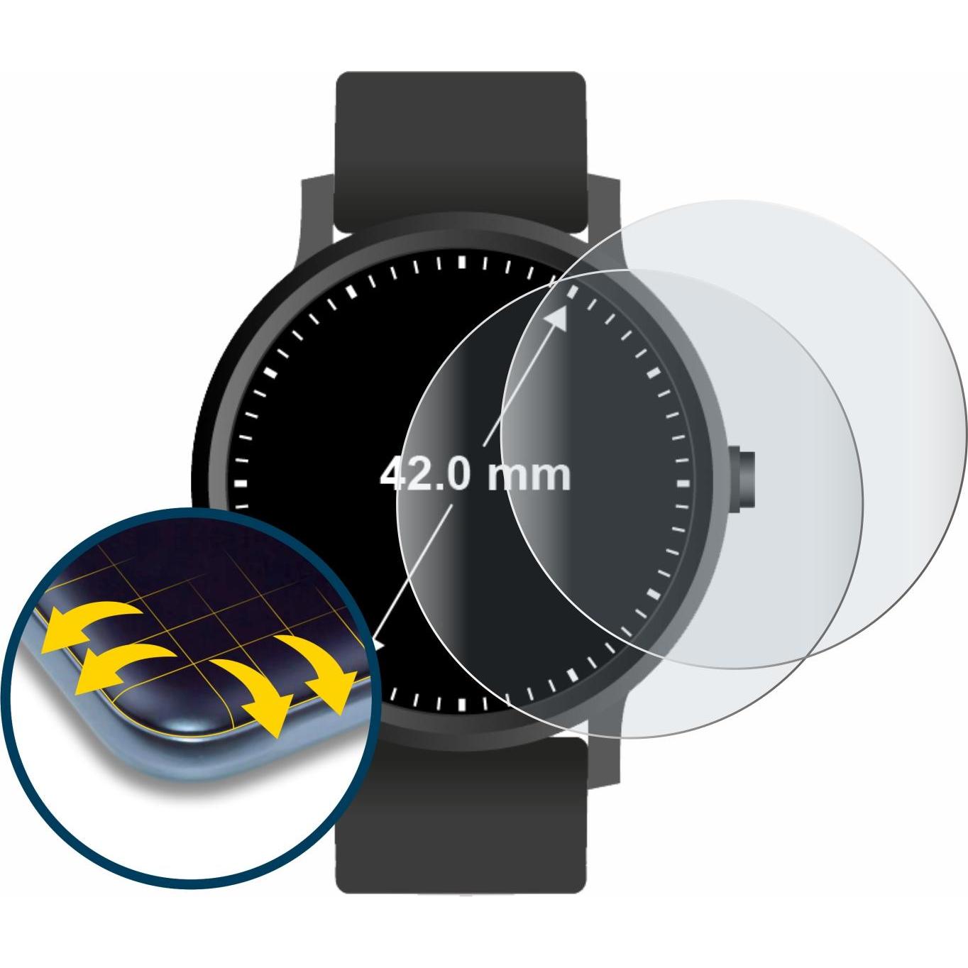 Thumbnail - BROTECT Fullscreen Schutzfolie Displayschutz Folie Matt Entspiegelungsfolie, Smartwatch Schutzfolie, Grau