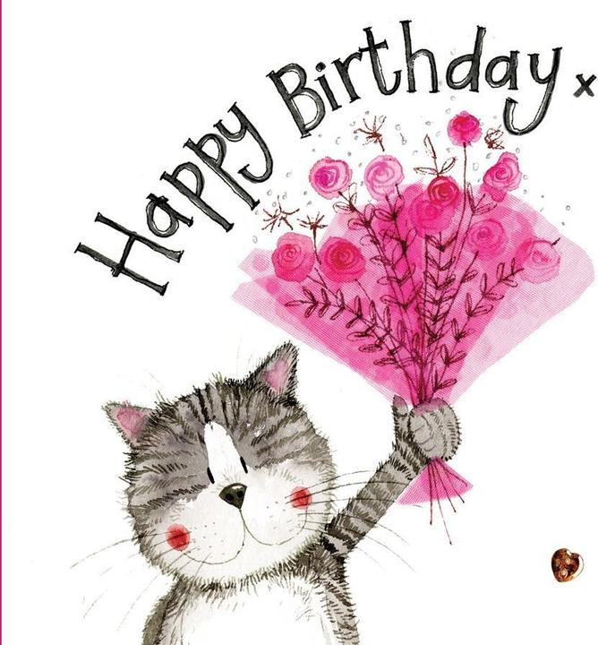 Productafbeelding Teka Kat met roze boeket bloemen (1 Pcs.)