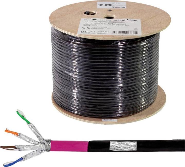 Produktbild LogiLink Erdverlegekabel S/FTP AWG23 (S/FTP, CAT7, 250 m)