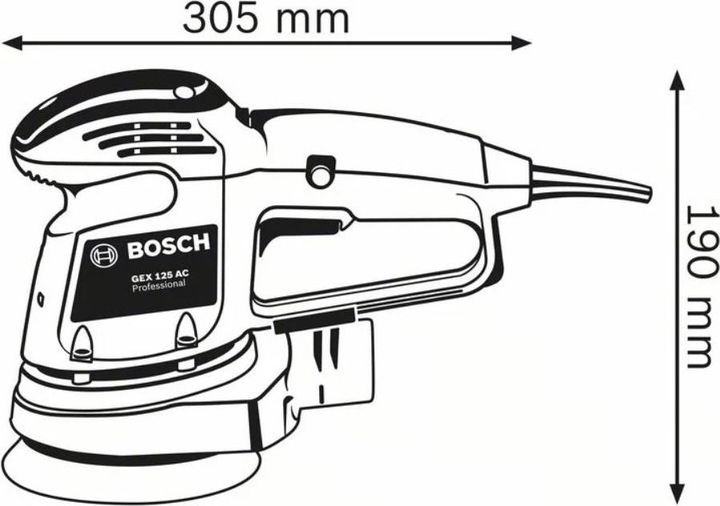 Produktbild Bosch Professional Exzenterschleifer GEX 34-125, Schleifteller, 1 x Pap.staub-btl., 1 x Absaugad. (Exzenterschleifer, 340 W)