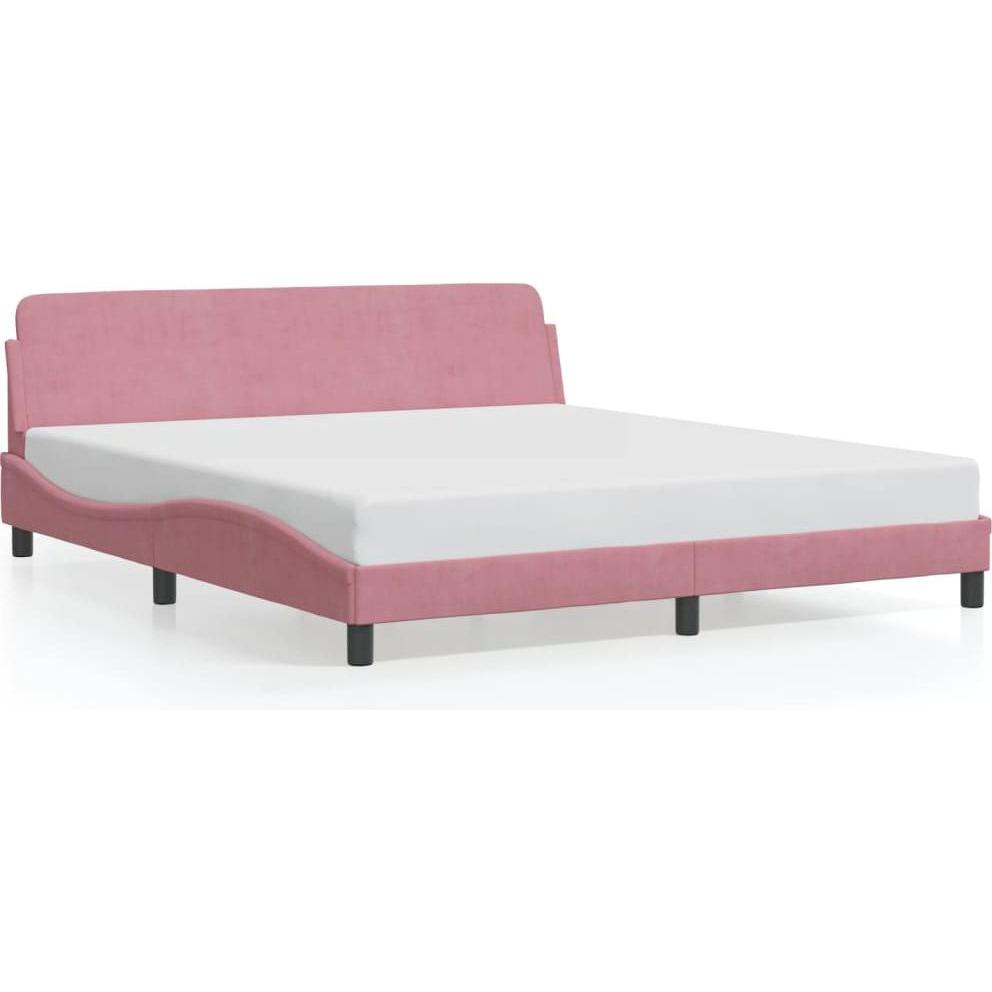 VidaXL, Bett, Bettgestell mit Kopfteil Samt (180 x 200 cm)