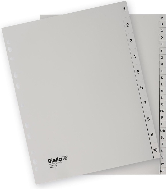 Image du produit Biella Registre Polypropylène A4 1-10, 4 trous