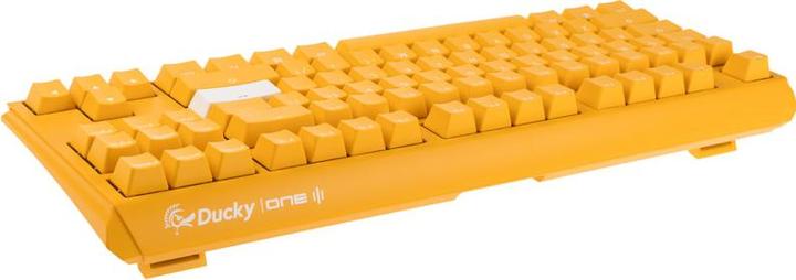 Actual product image Ducky One 3 Yellow TKL Gaming Keyboard, RGB LED - MX-Speed-Silver (US) (US, Cable)