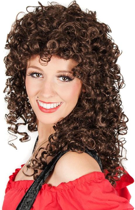 Produktbild Maskworld Gelockte Langhaarperücke braun - Faschingsperücke