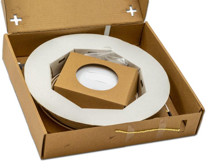 Actual product image Wirewin Lightwin FTTH OTO Box, 4-fibre, 4x LC/APC couplers, breakout cable 30 - 100 m, G.657A2 (Splice box)