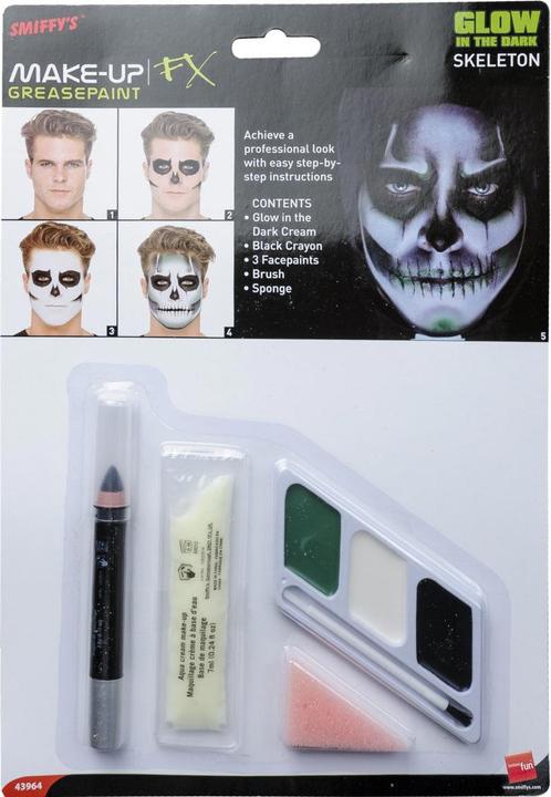 Actual product image Smiffys Glow in the Dark Skeleton Makeup Kit