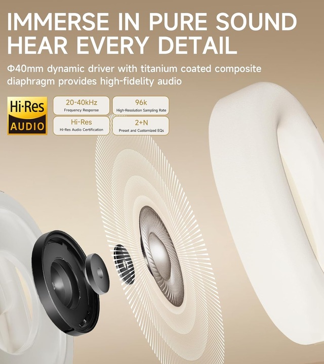 Actual product image Edifier Atom Max - ivory - Overhead (ANC, 45 h, Cable)